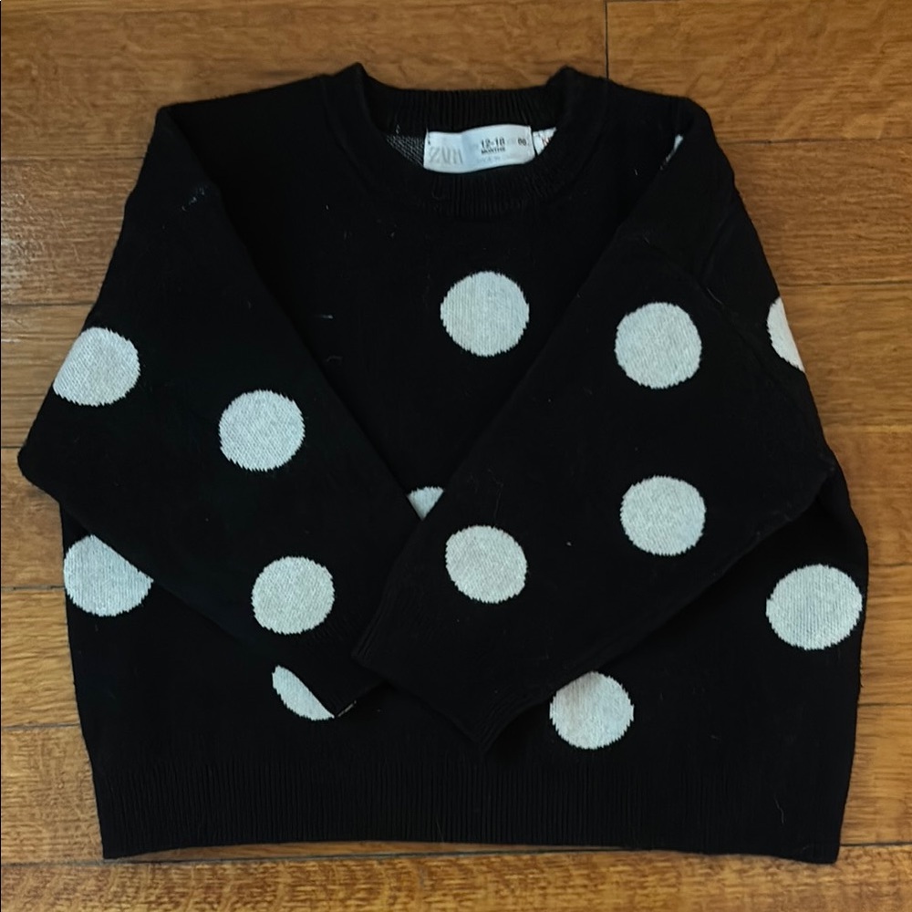 Zara Black Sweater with White Dots